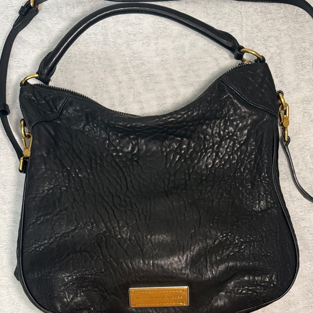 Marc by Marc Jacobs Black Hobo Bag with Gold Accents